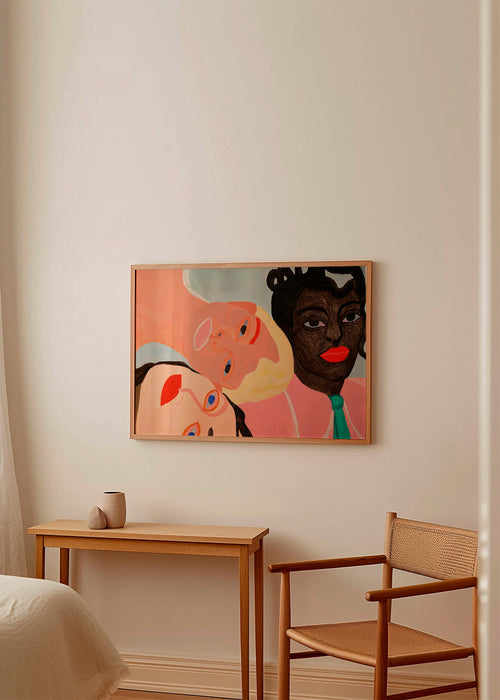 Ilustrace tří barevných tváří – Product1