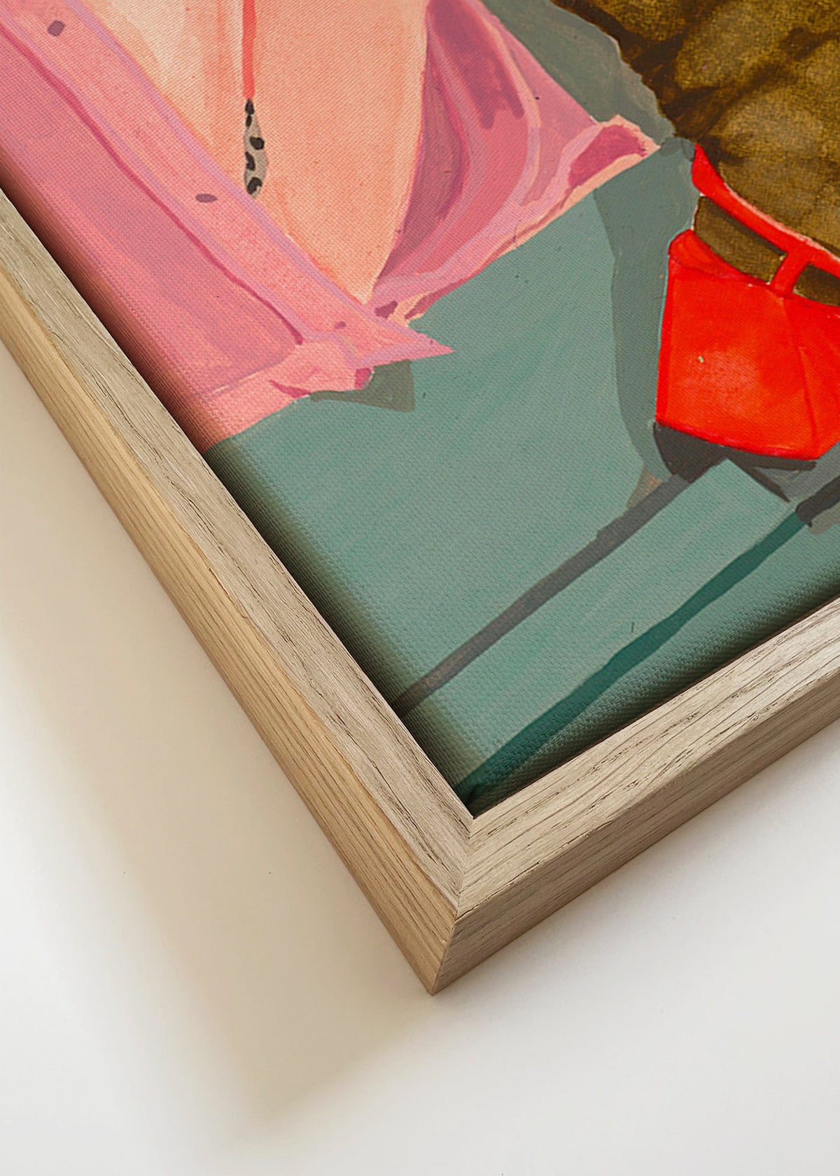 Ilustrace nohou s červenými botami – Canvas detail