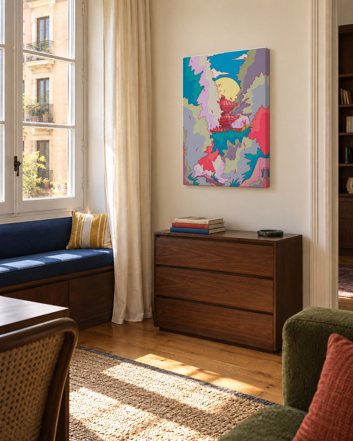 The Hidden Temple - Unframed canvas in an interior