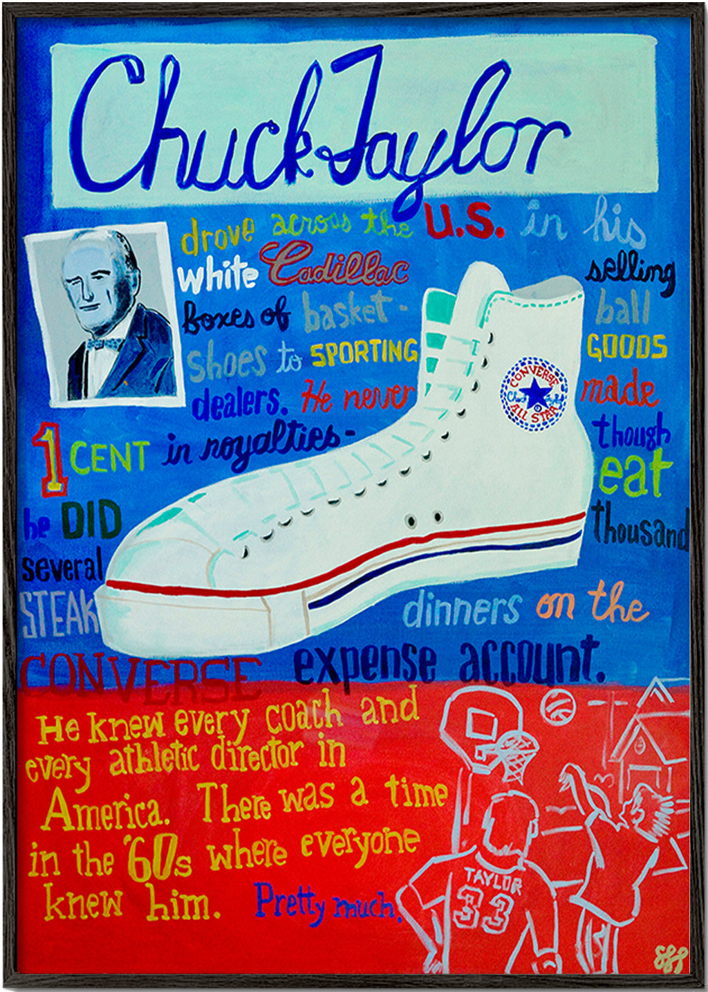 Sportovní obraz Chuck Taylor teniska retro – Black Frame