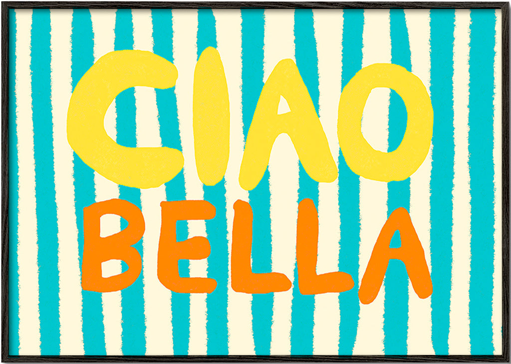 Typografická ilustrace Ciao Bella – Black Frame