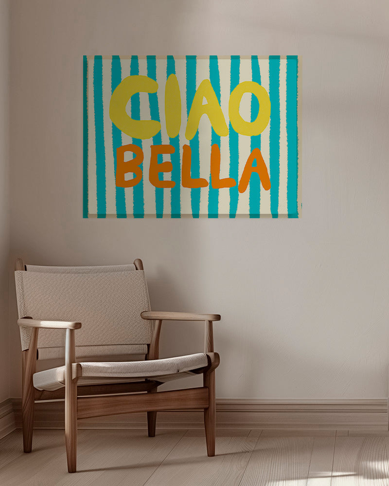 Typografická ilustrace Ciao Bella – Canvas