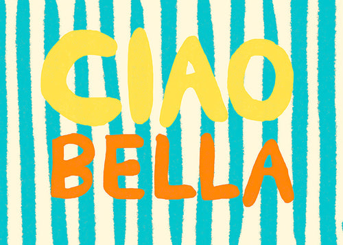 Typografická ilustrace Ciao Bella