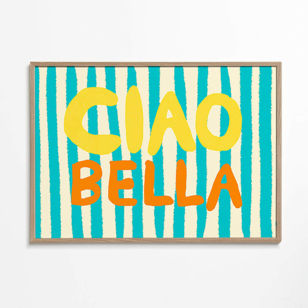 Typografická ilustrace Ciao Bella – Oak Frame