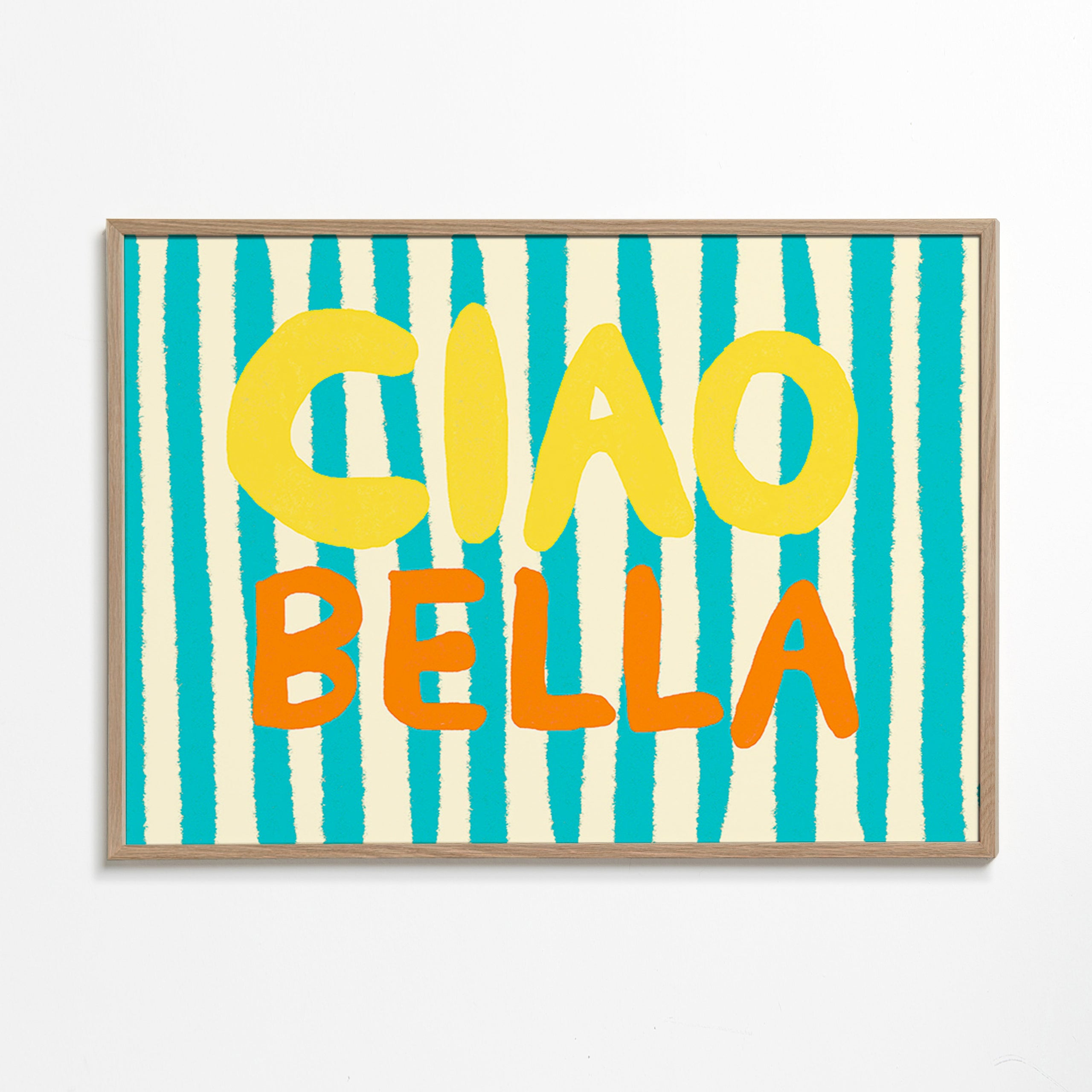 Typografická ilustrace Ciao Bella – Oak Frame