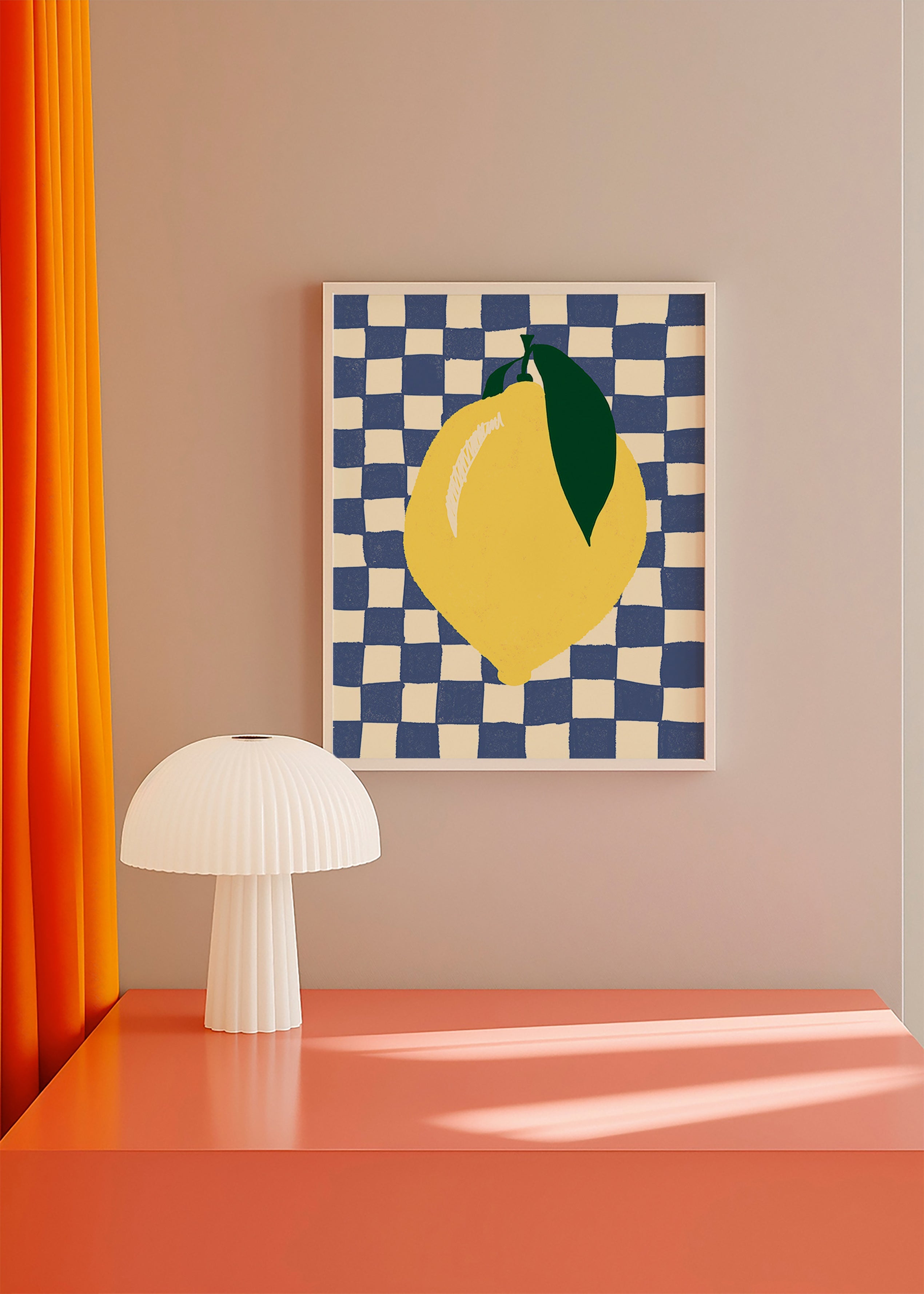 Obraz do kuchyně: citronová ilustrace na šachovnici – Product2