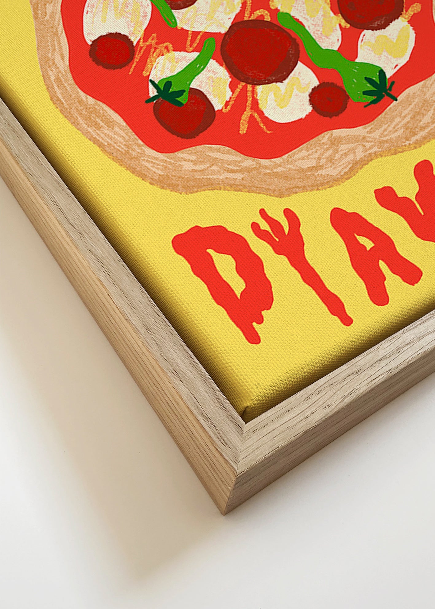Obraz do kuchyně: Ilustrace Pizza Diavola – Canvas detail