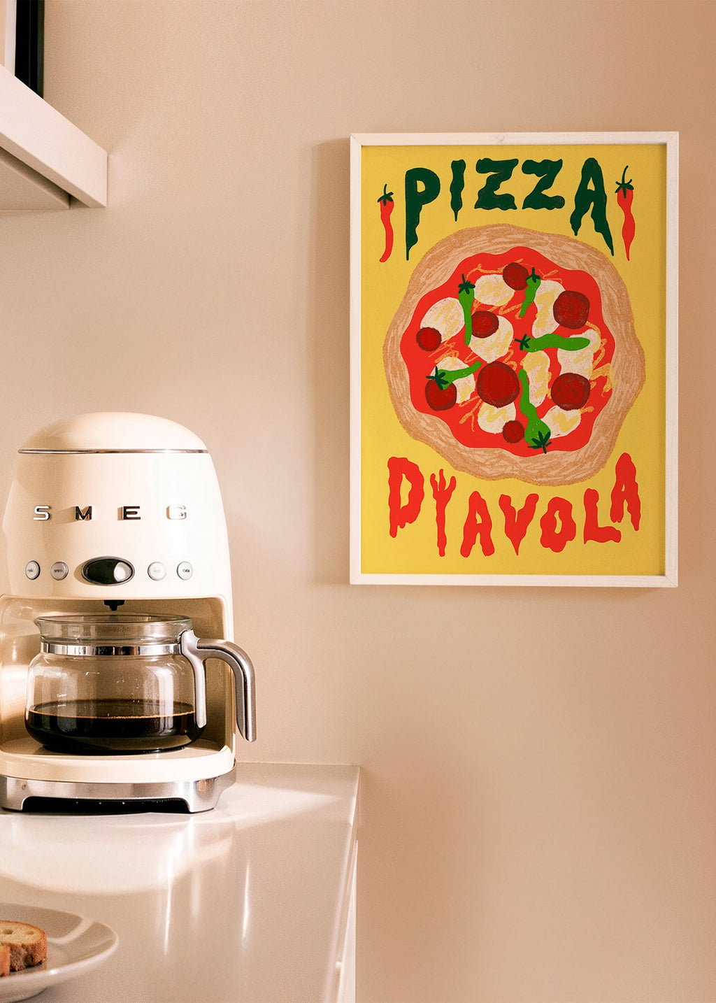 Obraz do kuchyně: Ilustrace Pizza Diavola – Product2