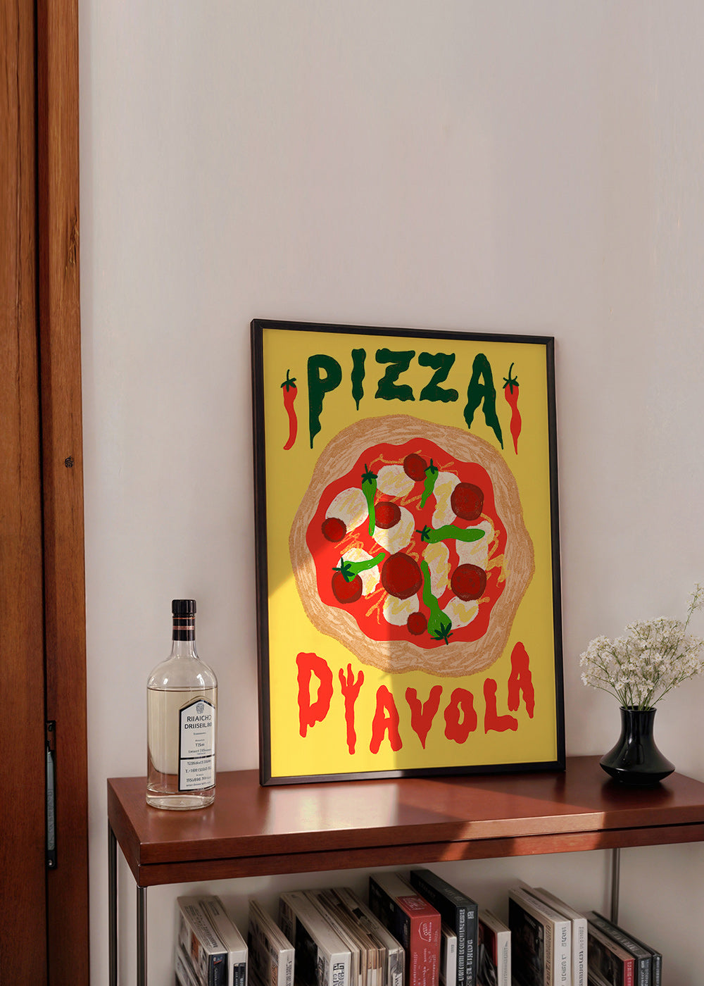 Obraz do kuchyně: Ilustrace Pizza Diavola – Product3