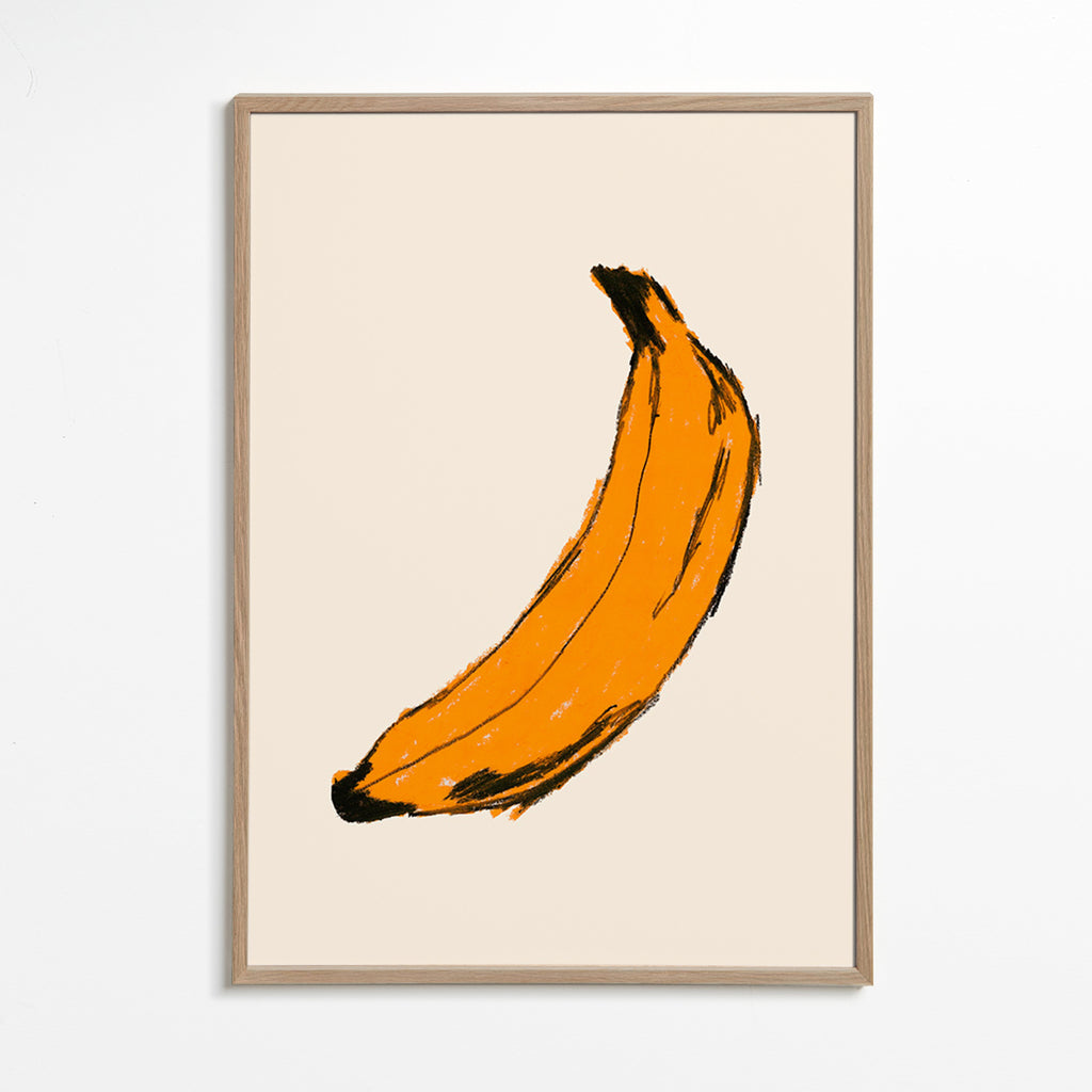 Obraz do kuchyně banán ilustrace – Oak Frame