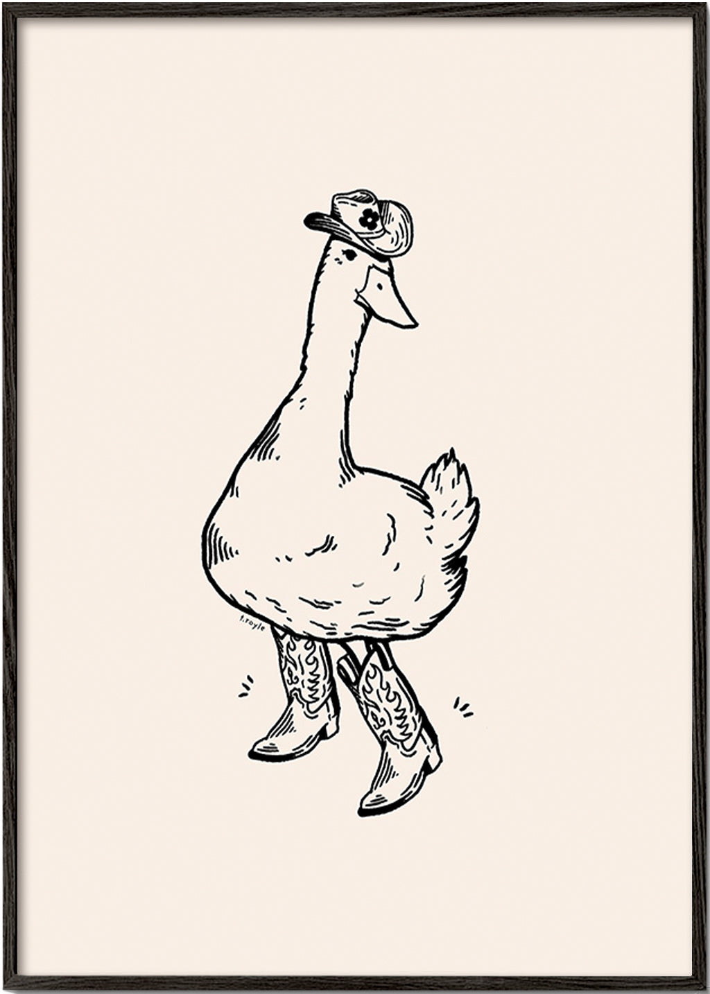 Ilustrace káčera kovboje – Black Frame