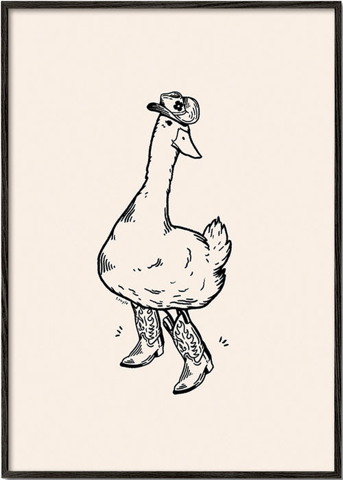 Ilustrace káčera kovboje – Black Frame