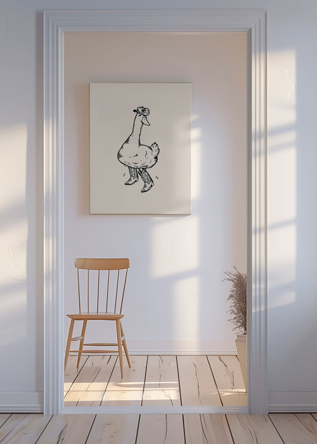 Ilustrace káčera kovboje – Canvas