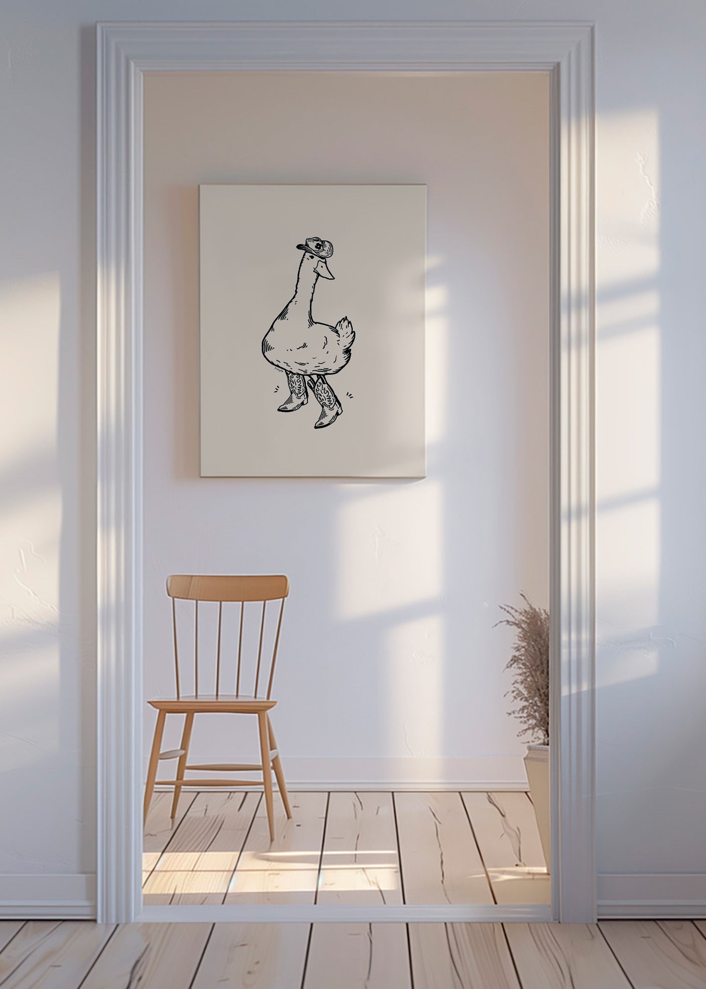 Ilustrace káčera kovboje – Canvas