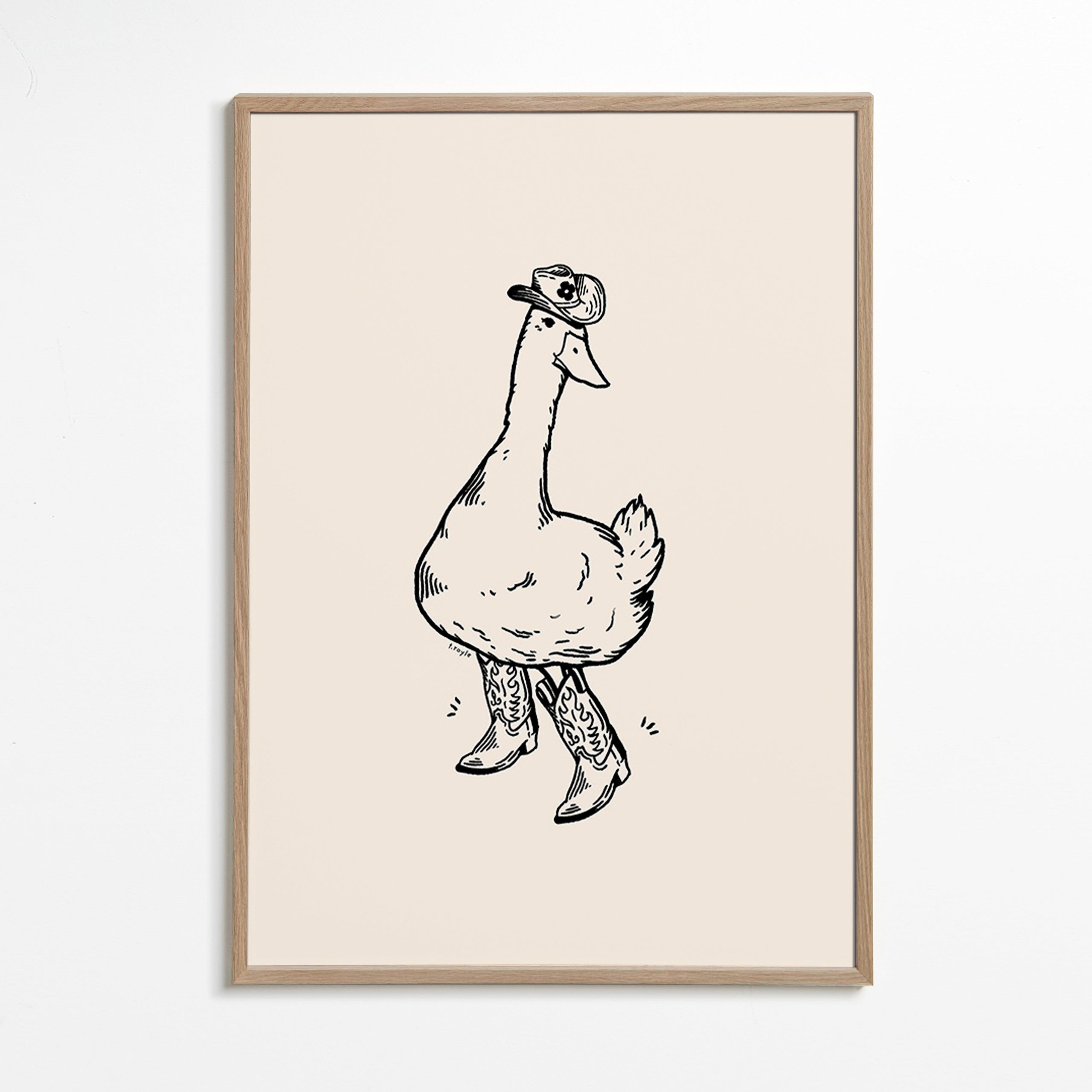 Ilustrace káčera kovboje – Oak Frame