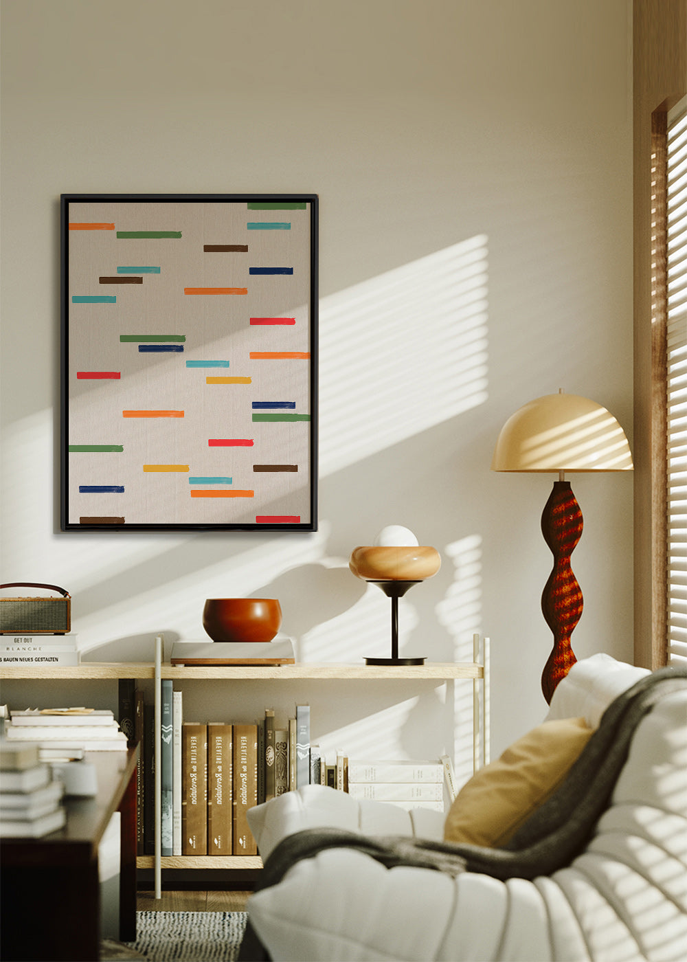 Abstraktní obraz s plovoucími pruhy – Canvas1