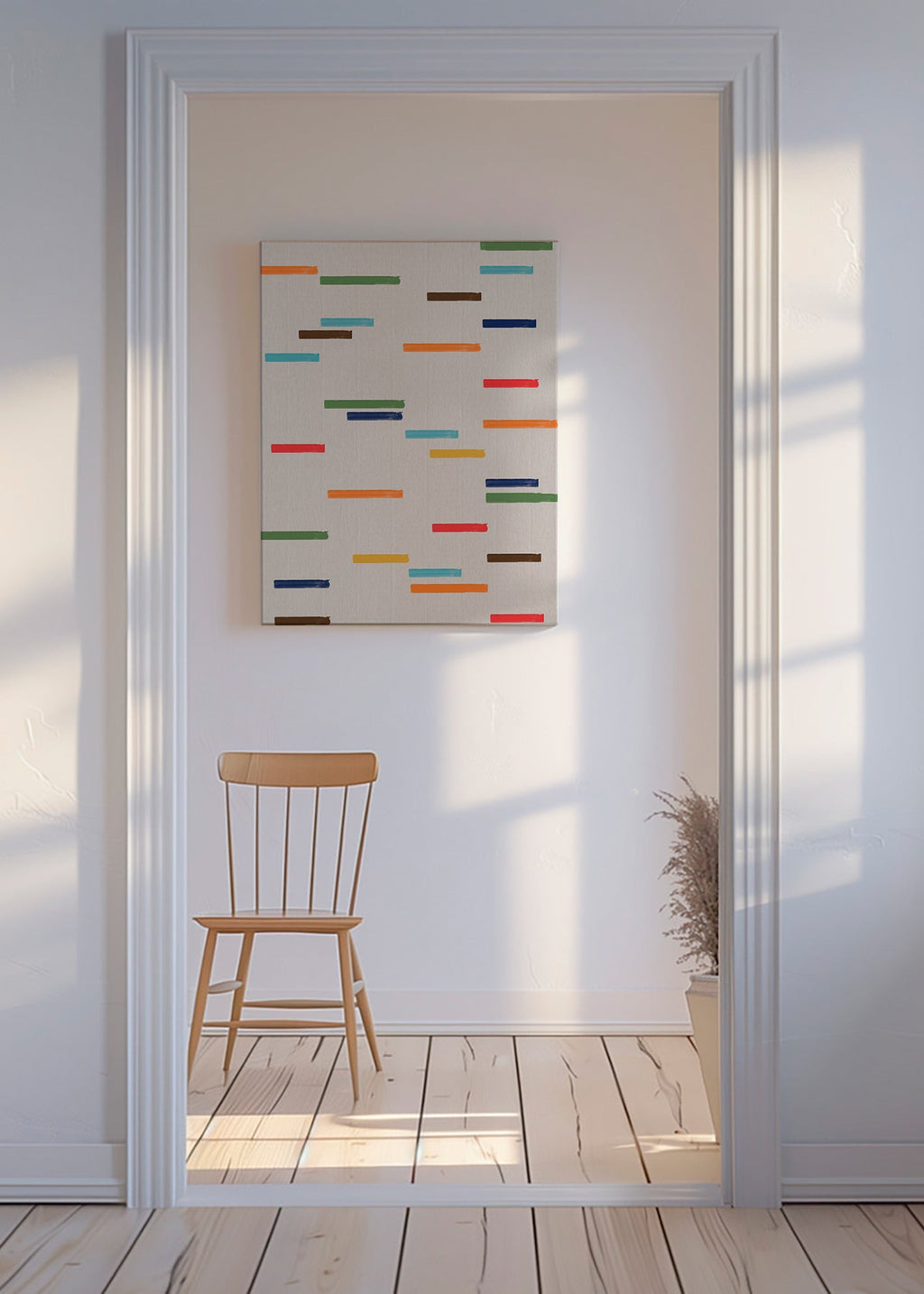 Abstraktní obraz s plovoucími pruhy – Canvas