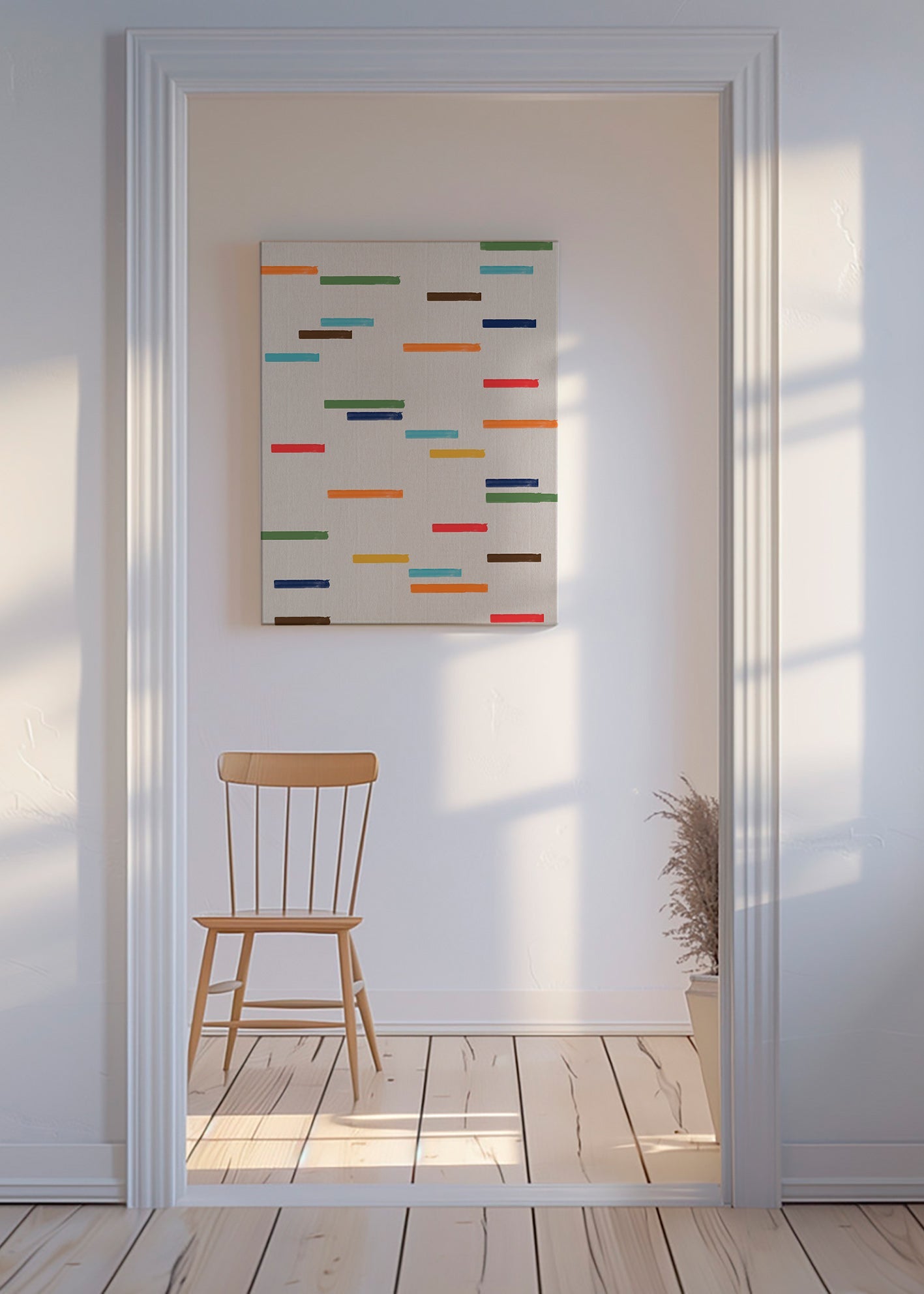 Abstraktní obraz s plovoucími pruhy – Canvas