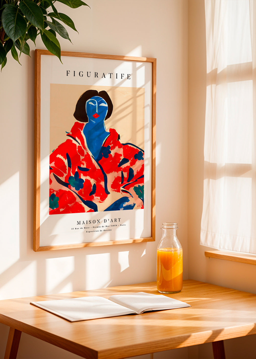 Ilustrace ženy v červeném kimonu – Product1