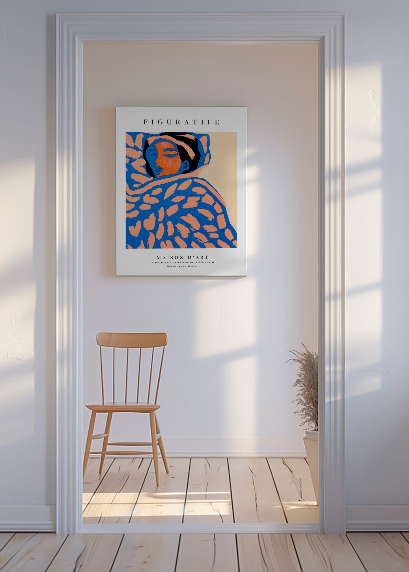 Figurativní ilustrace žena zabalená – Canvas