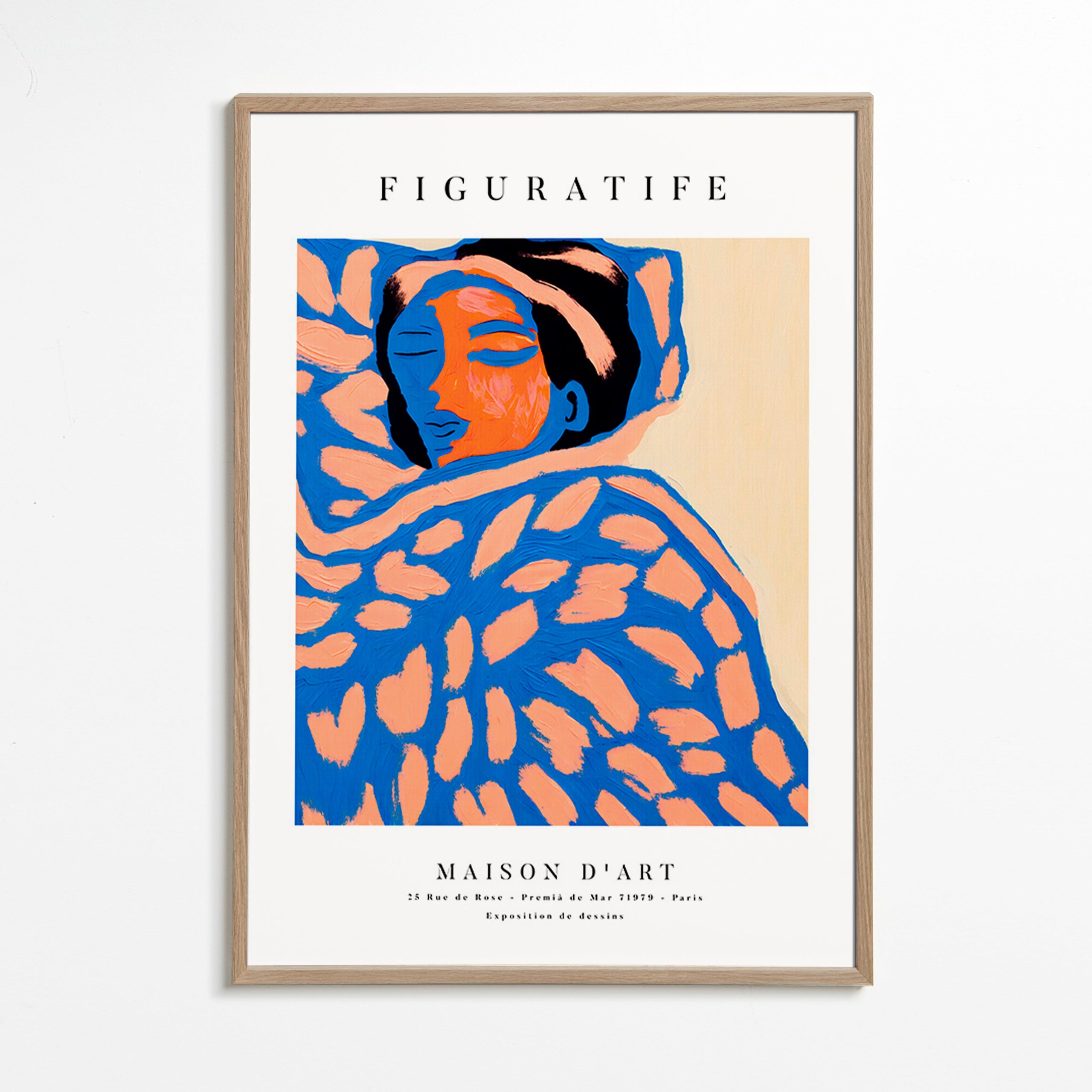 Figurativní ilustrace žena zabalená – Oak Frame
