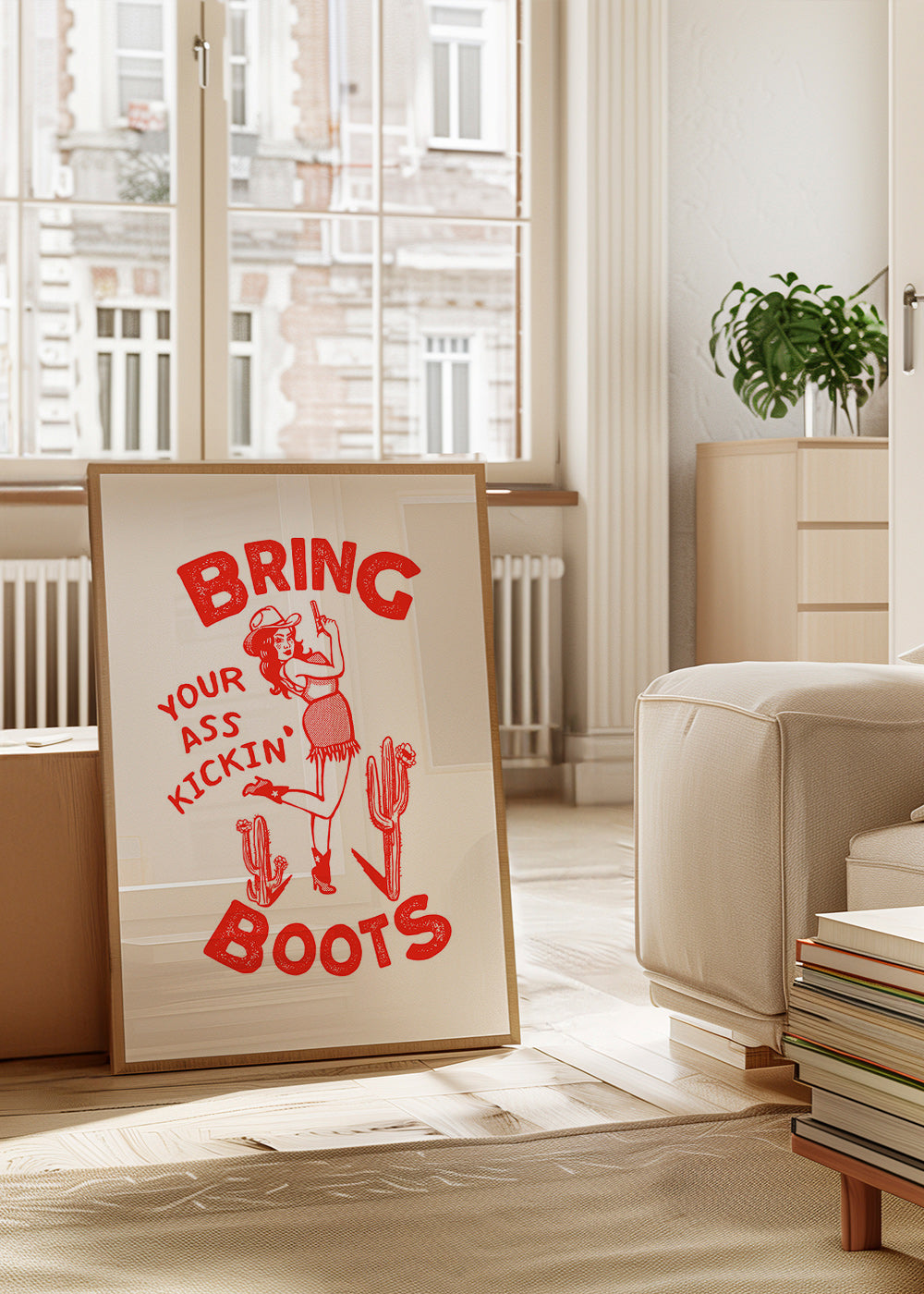 Ilustrace cowgirl se vtipným nápisem – Product1