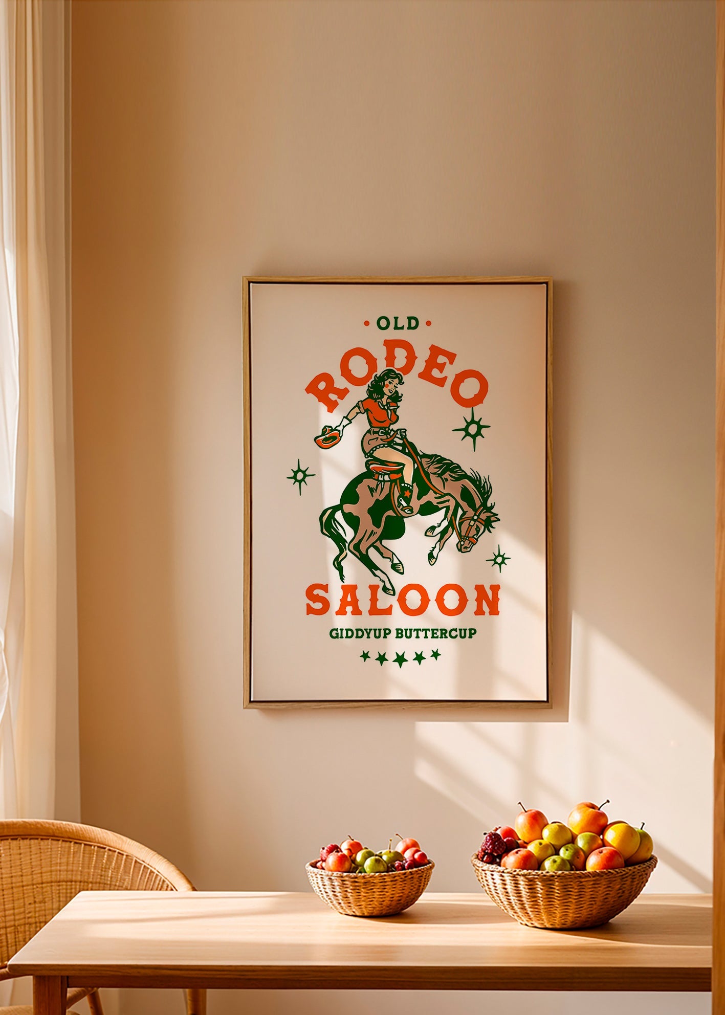Vintage rodeo plakát s kovbojkou – Canvas1