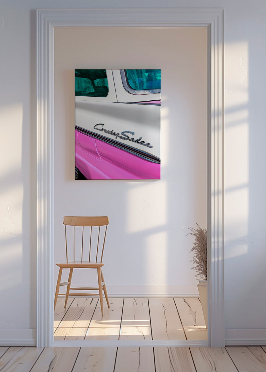 Vintage plakát Country Sedan chromový detail – Canvas