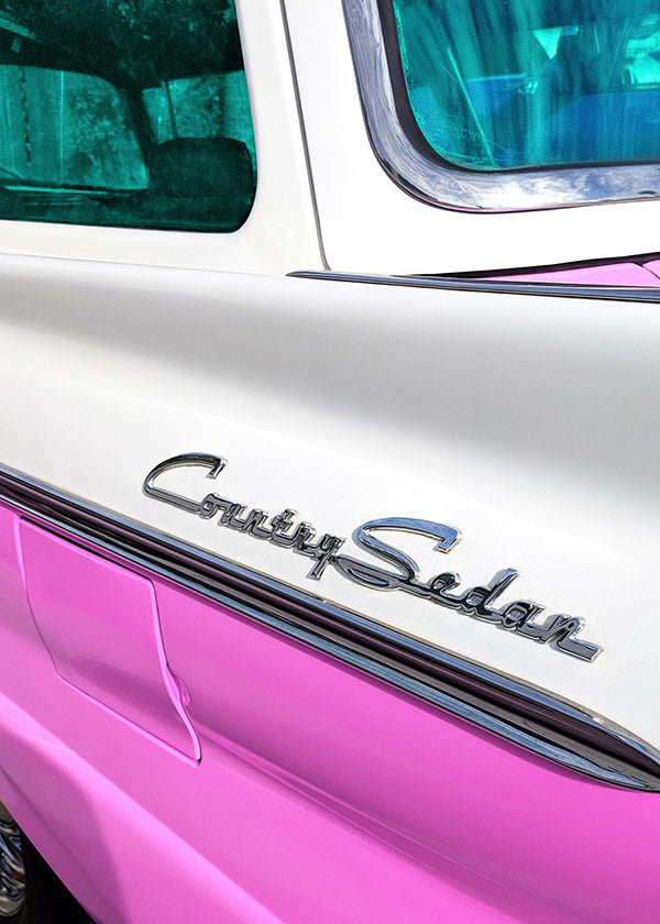 Vintage plakát Country Sedan chromový detail