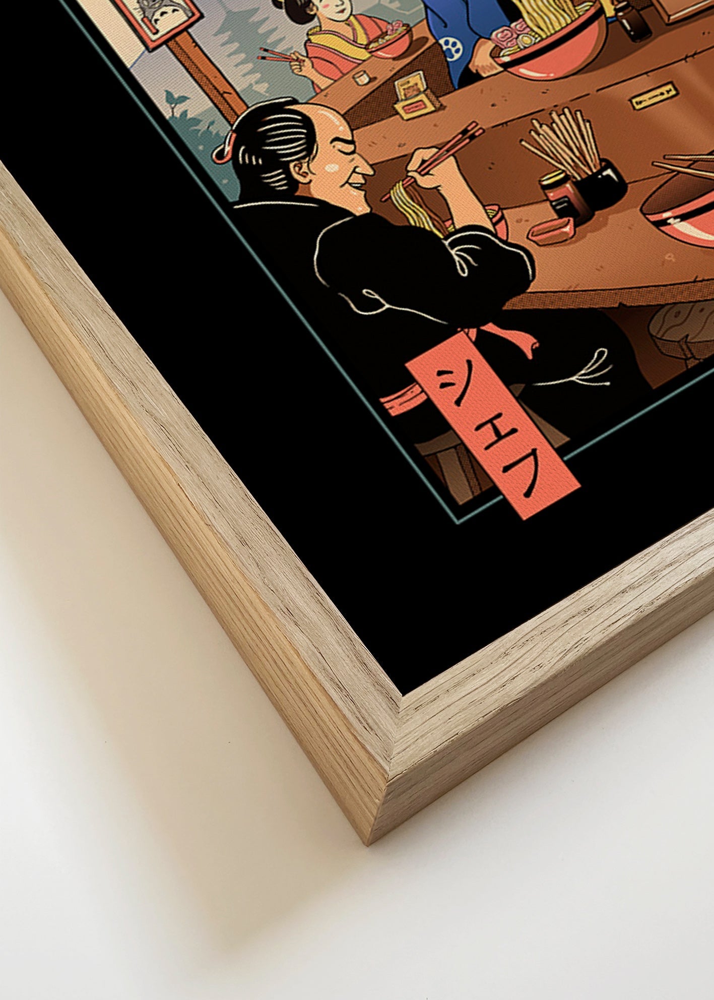 Obraz do kuchyně Ramen Meowster, ilustrovaná ramen kočka – Canvas detail