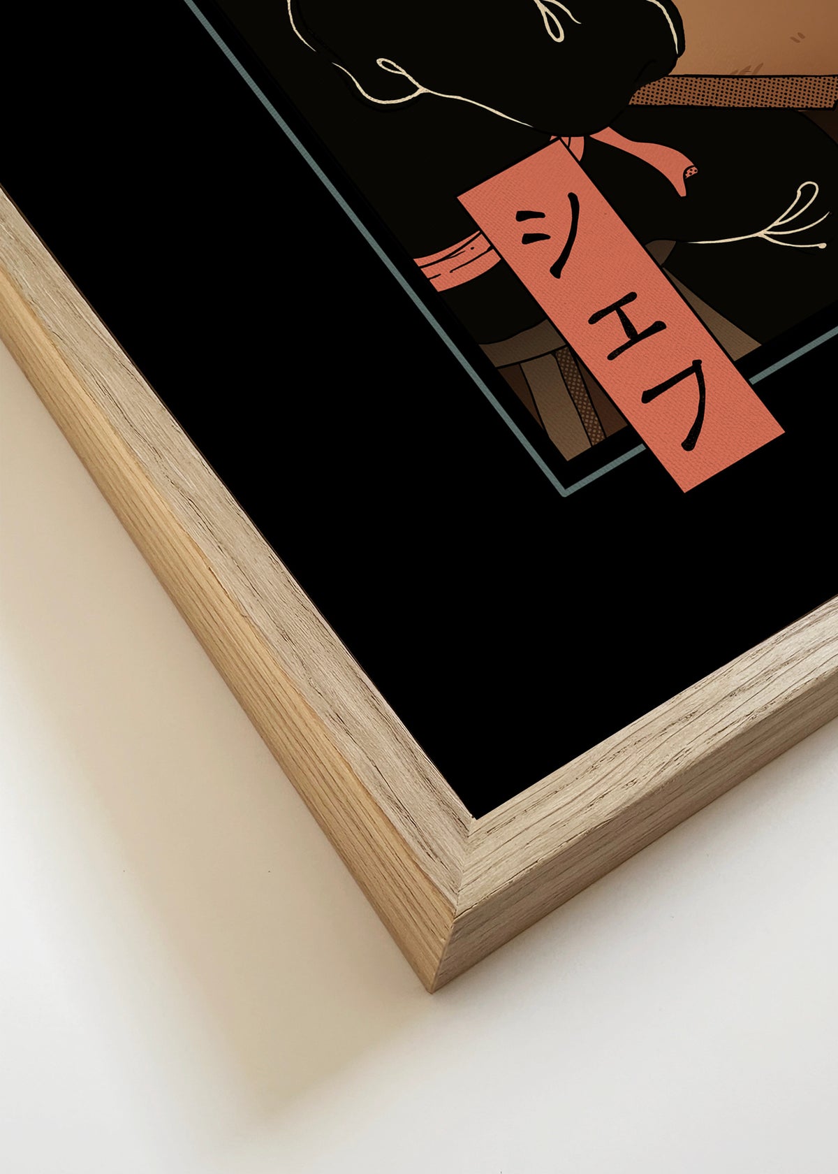 Ramen Meowster - Framed canvas detail