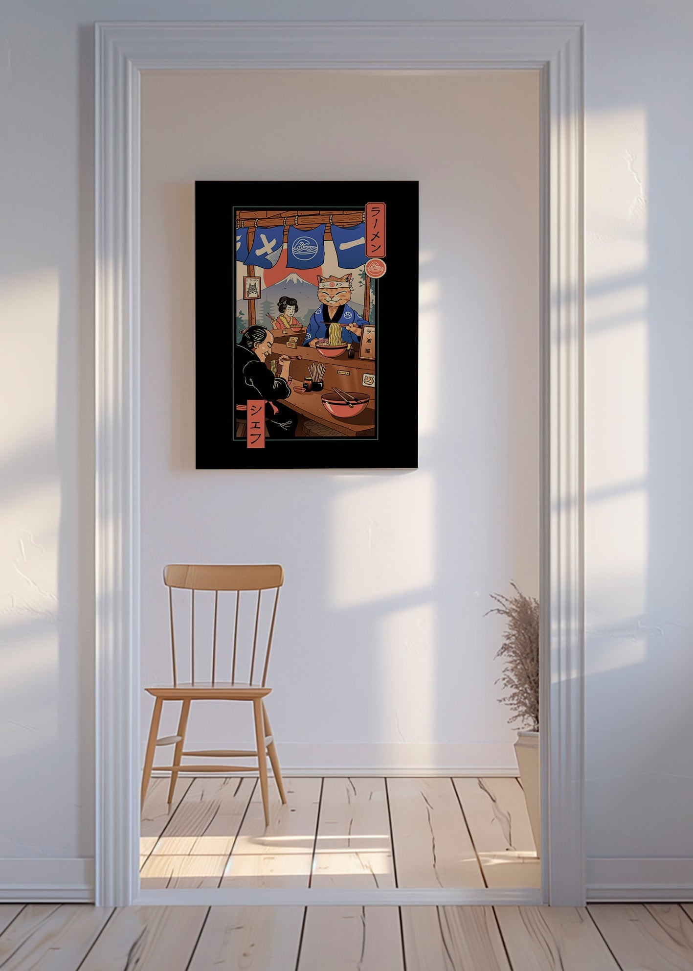 Obraz do kuchyně Ramen Meowster, ilustrovaná ramen kočka – Canvas