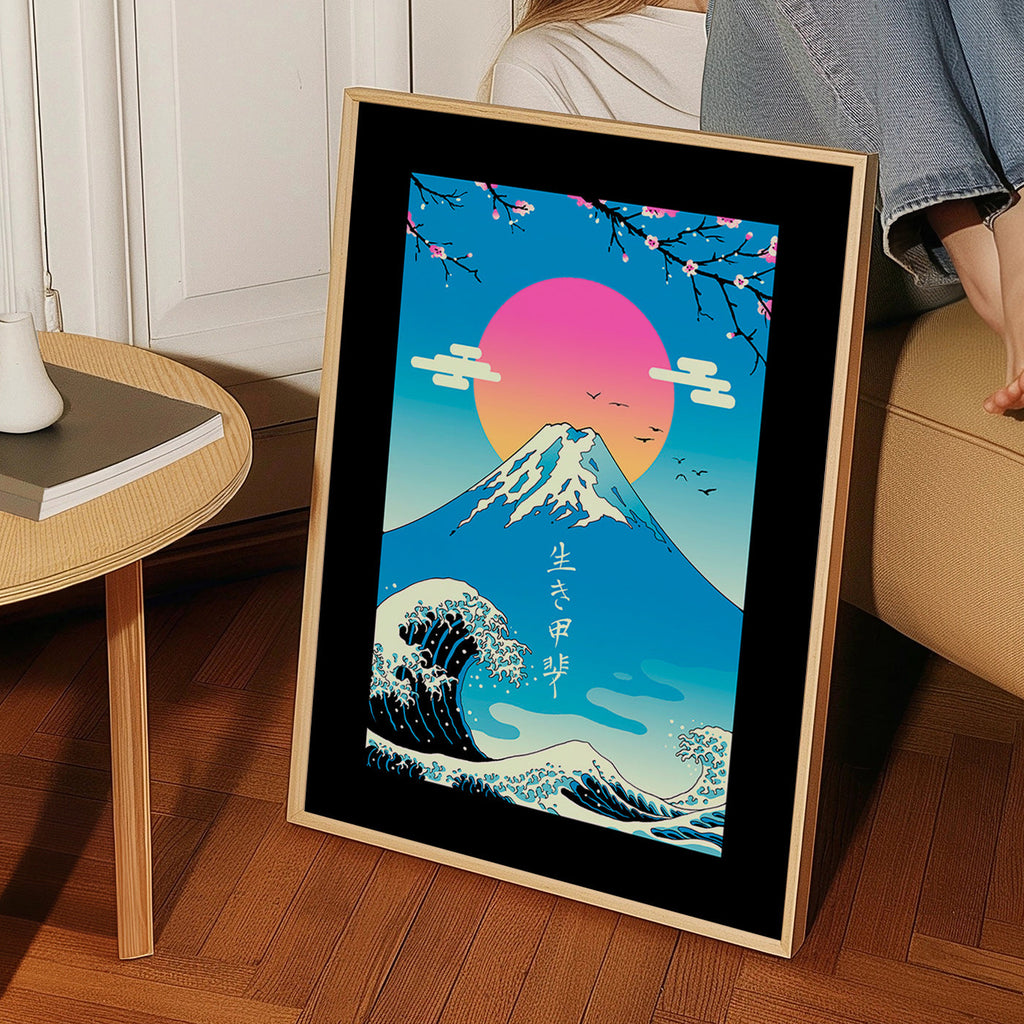 Japonská ilustrace Mount Fuji s ikonickou vlnou – Product1