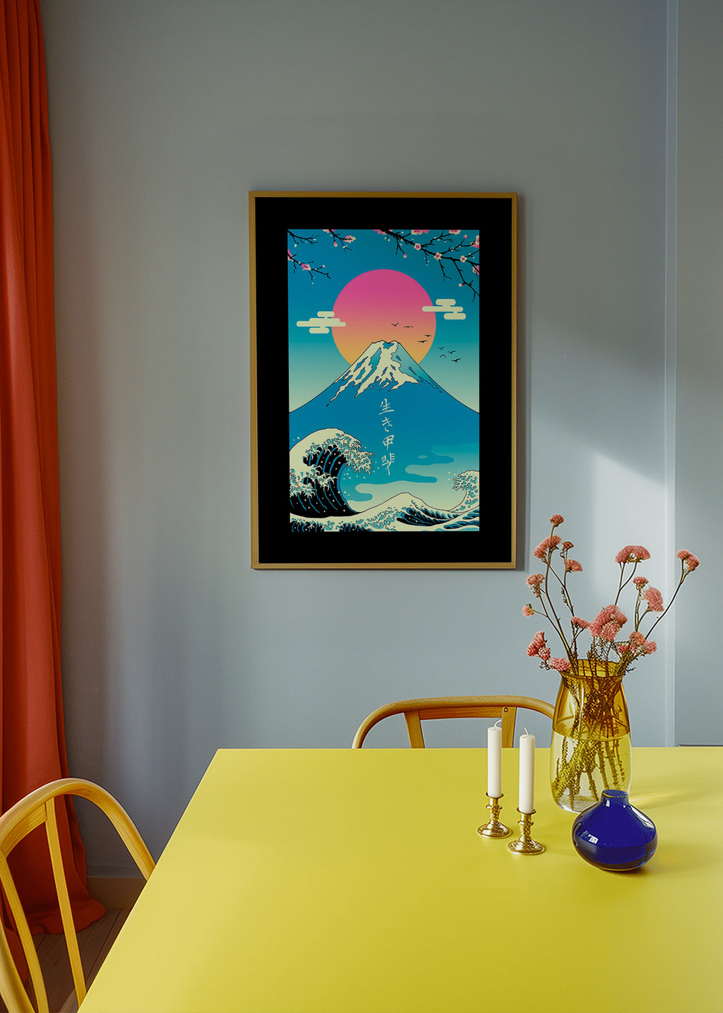 Japonská ilustrace Mount Fuji s ikonickou vlnou – Product2