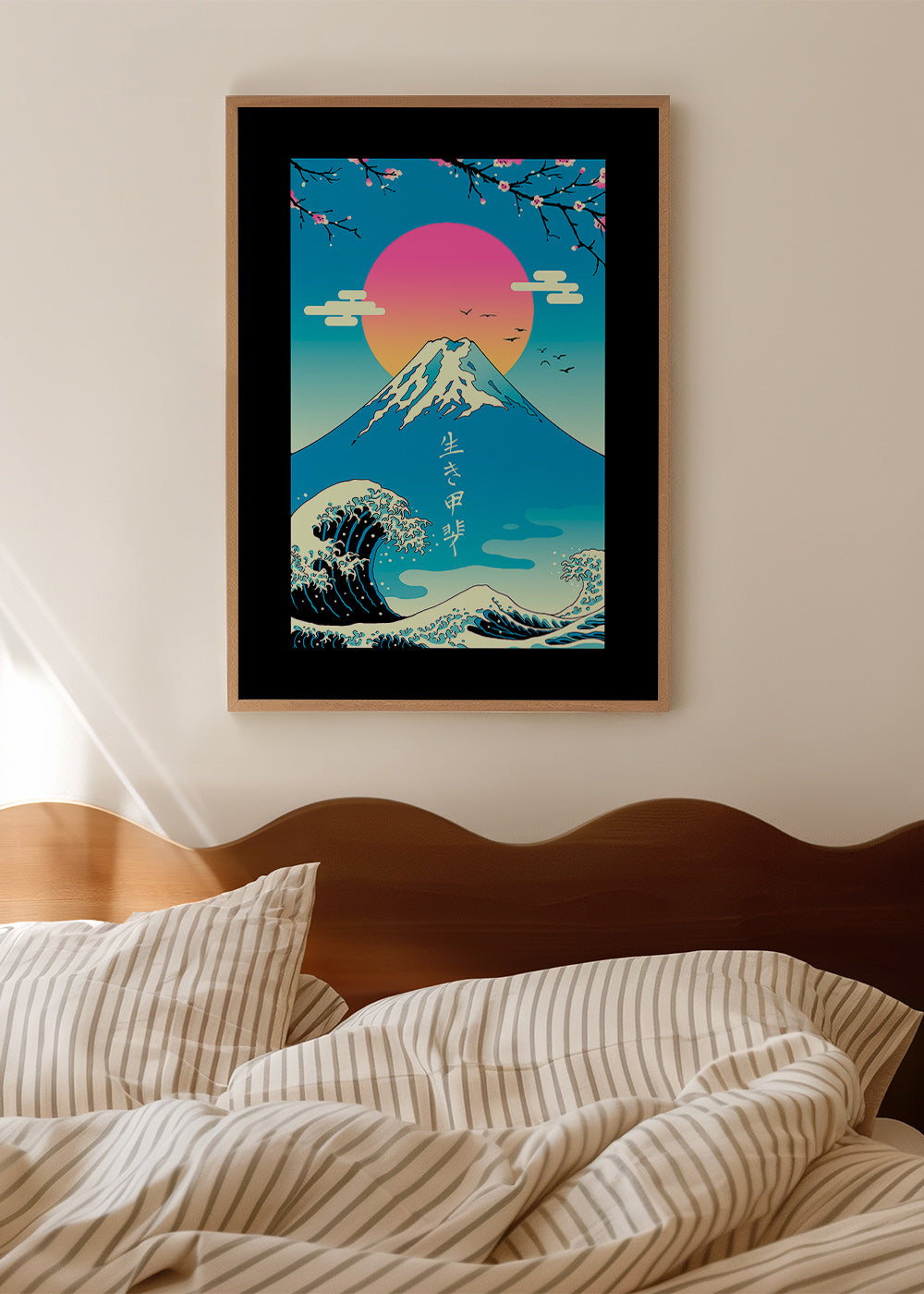 Japonská ilustrace Mount Fuji s ikonickou vlnou – Product3