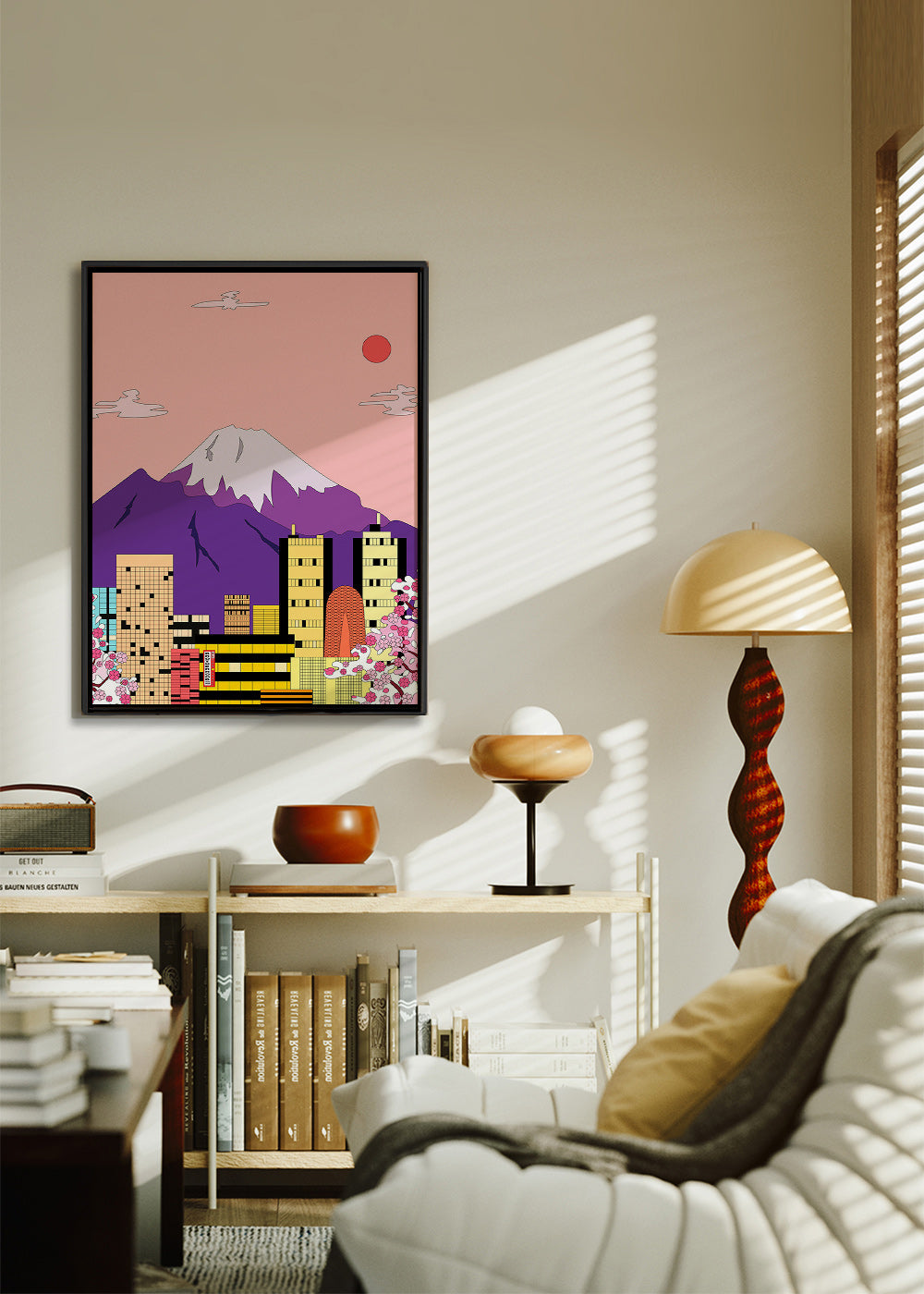 Obraz města Tokio s horou Fudži a sakurou – Canvas2