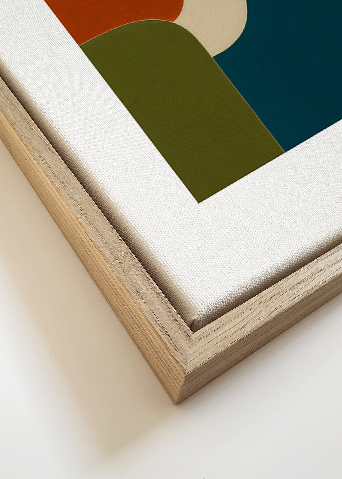 Geometrický plakát se zakřivenými barevnými bloky – Canvas detail