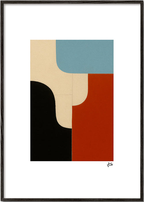 Geometrický plakát s modulárními křivkami – Black Frame