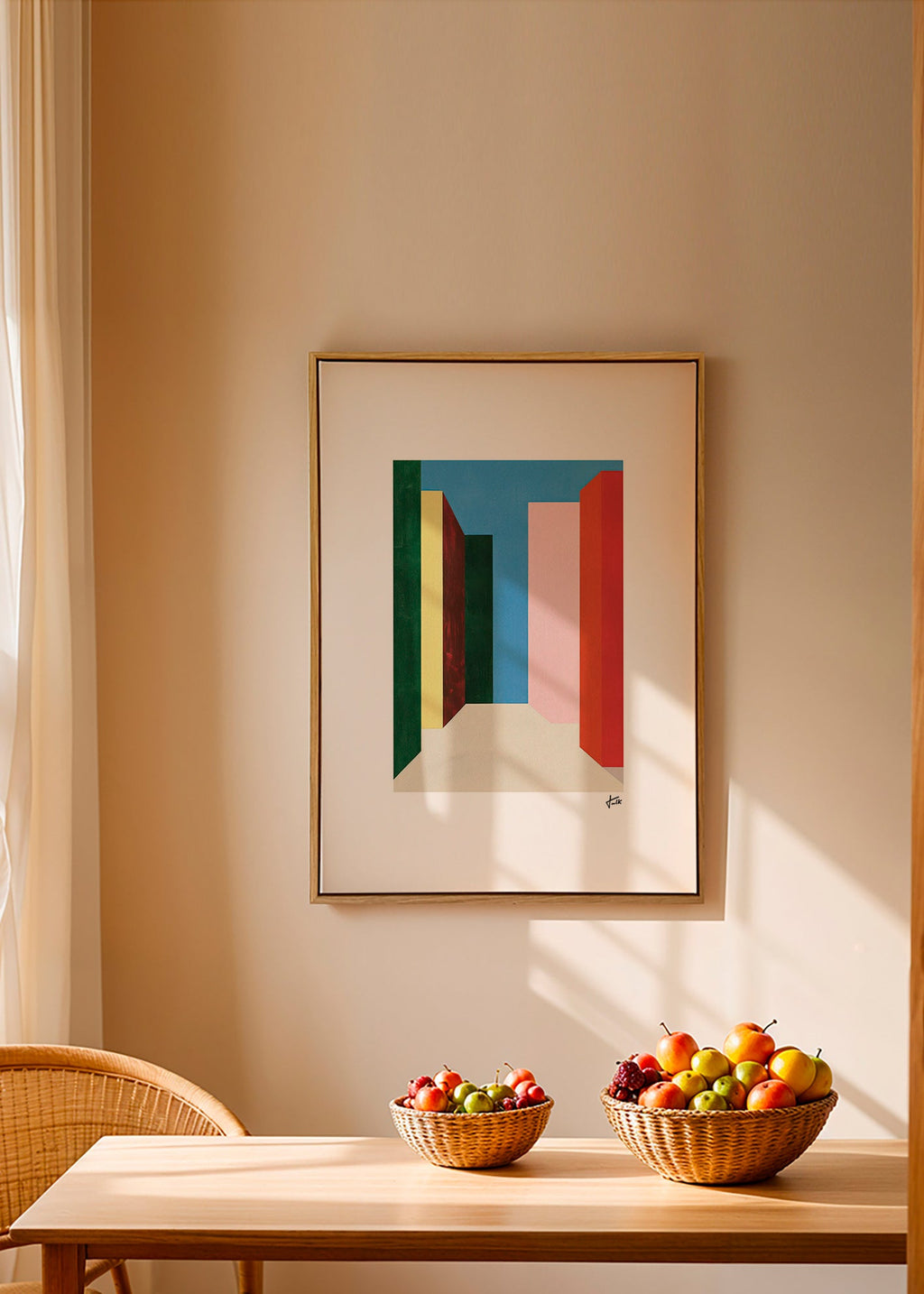 Geometrické dílo: vertikální průchod barev – Canvas1
