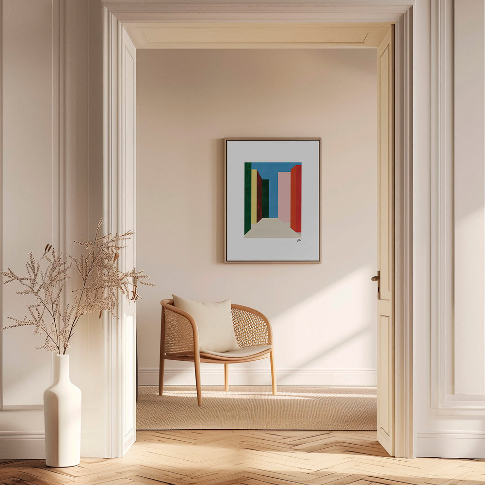 Geometrické dílo: vertikální průchod barev – Canvas2