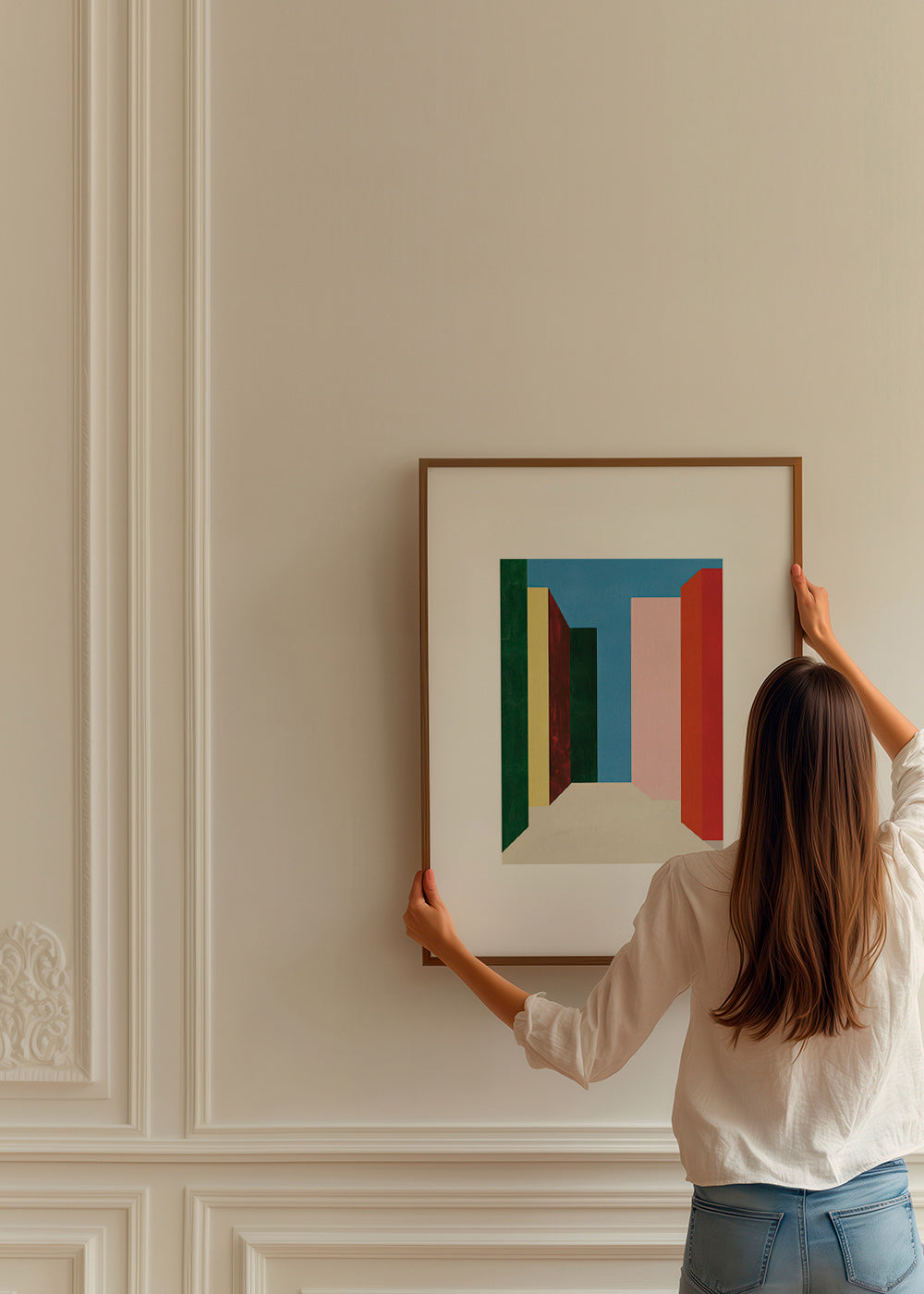Geometrické dílo: vertikální průchod barev – Product2