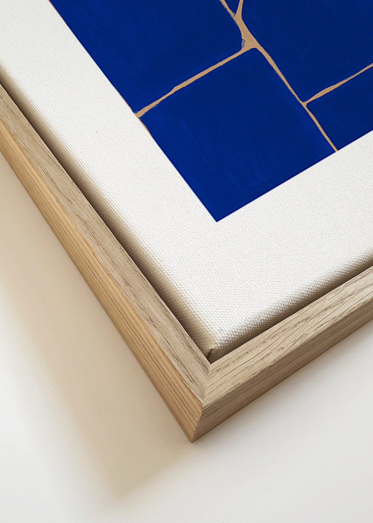 Geometrický obraz v tmavě modré – Canvas detail
