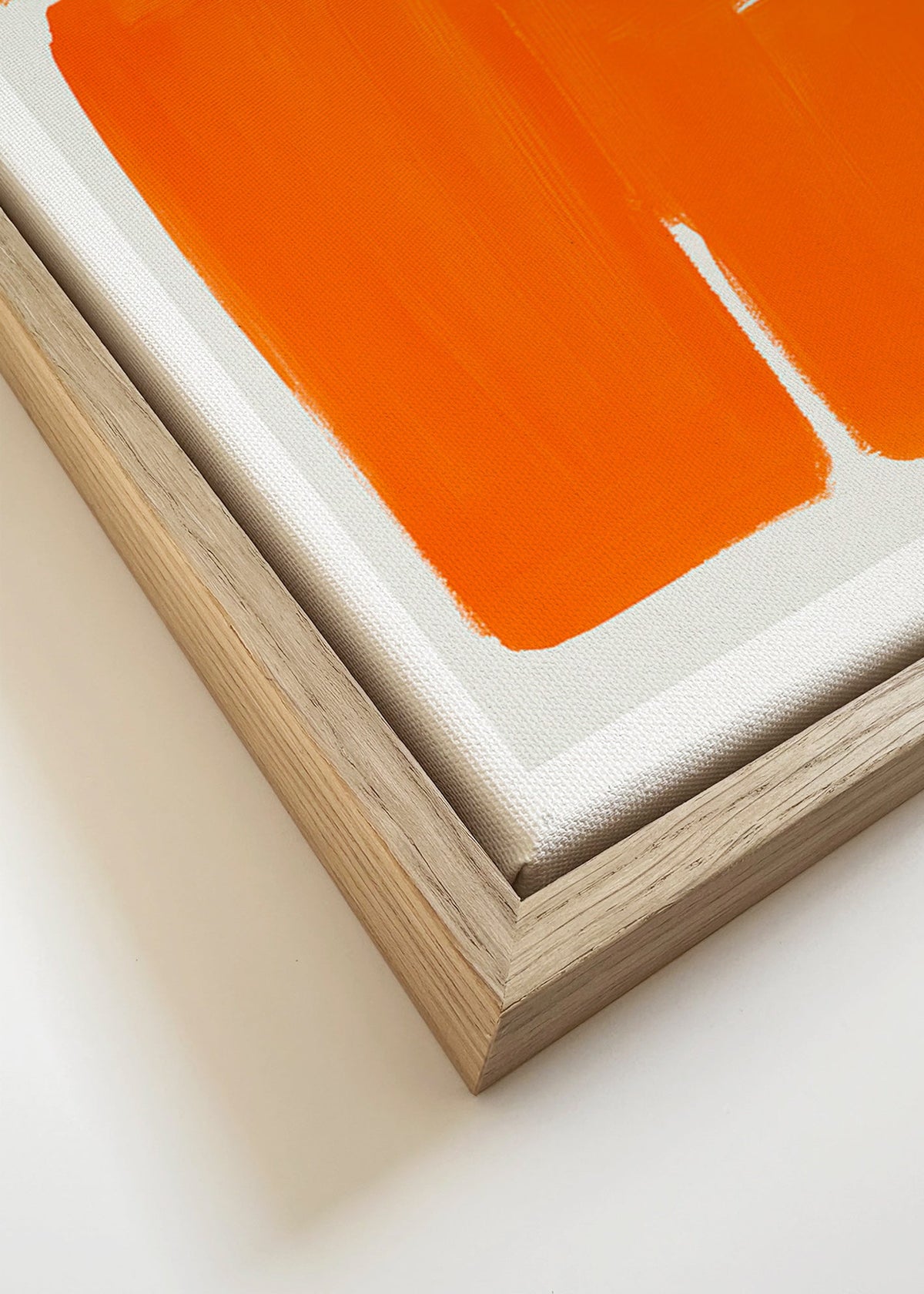Geometrický obraz s oranžovými bloky – Canvas detail