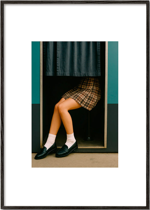 Editorialní fotografie nohou v kabině – Black Frame