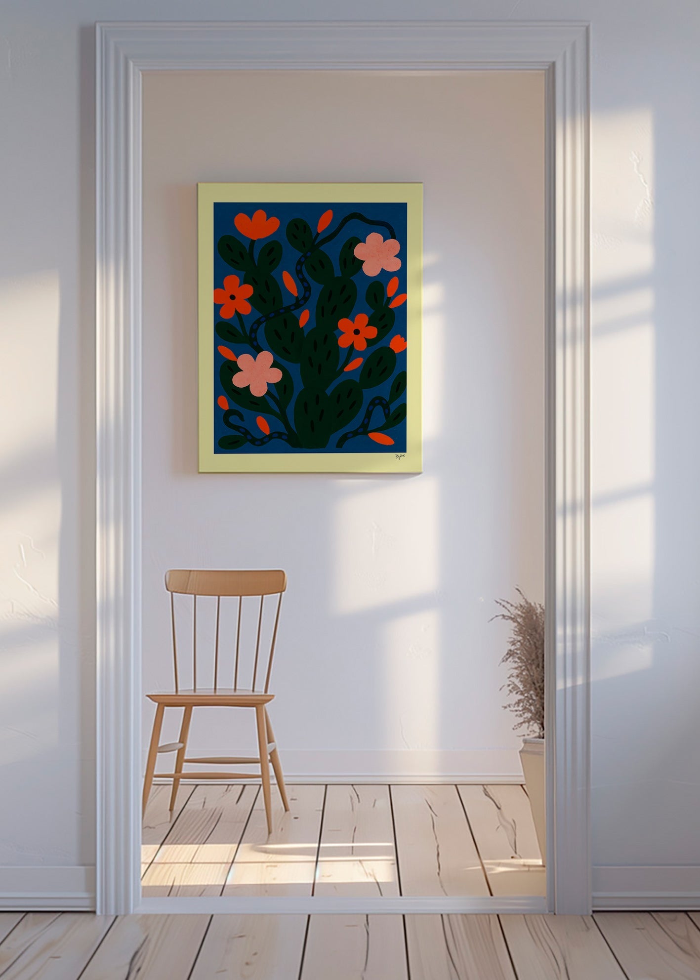 Botanický plakát Noční květy – Canvas