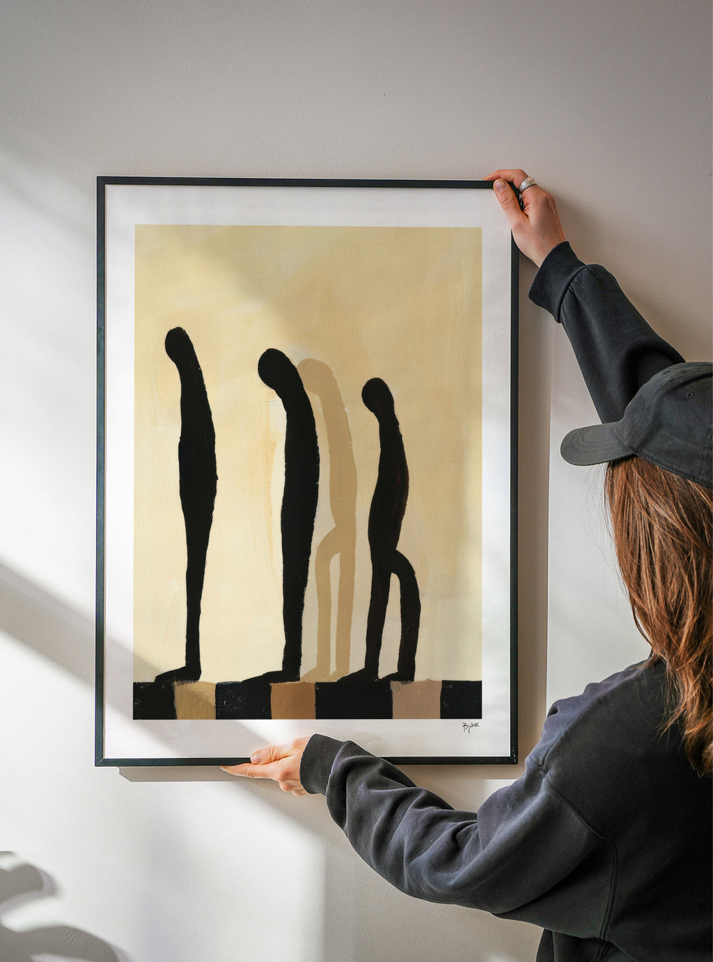 Three Figures I - Framed poster detail