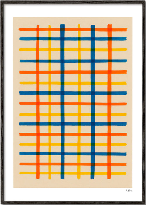 Geometrický obraz barevná mřížka – Black Frame