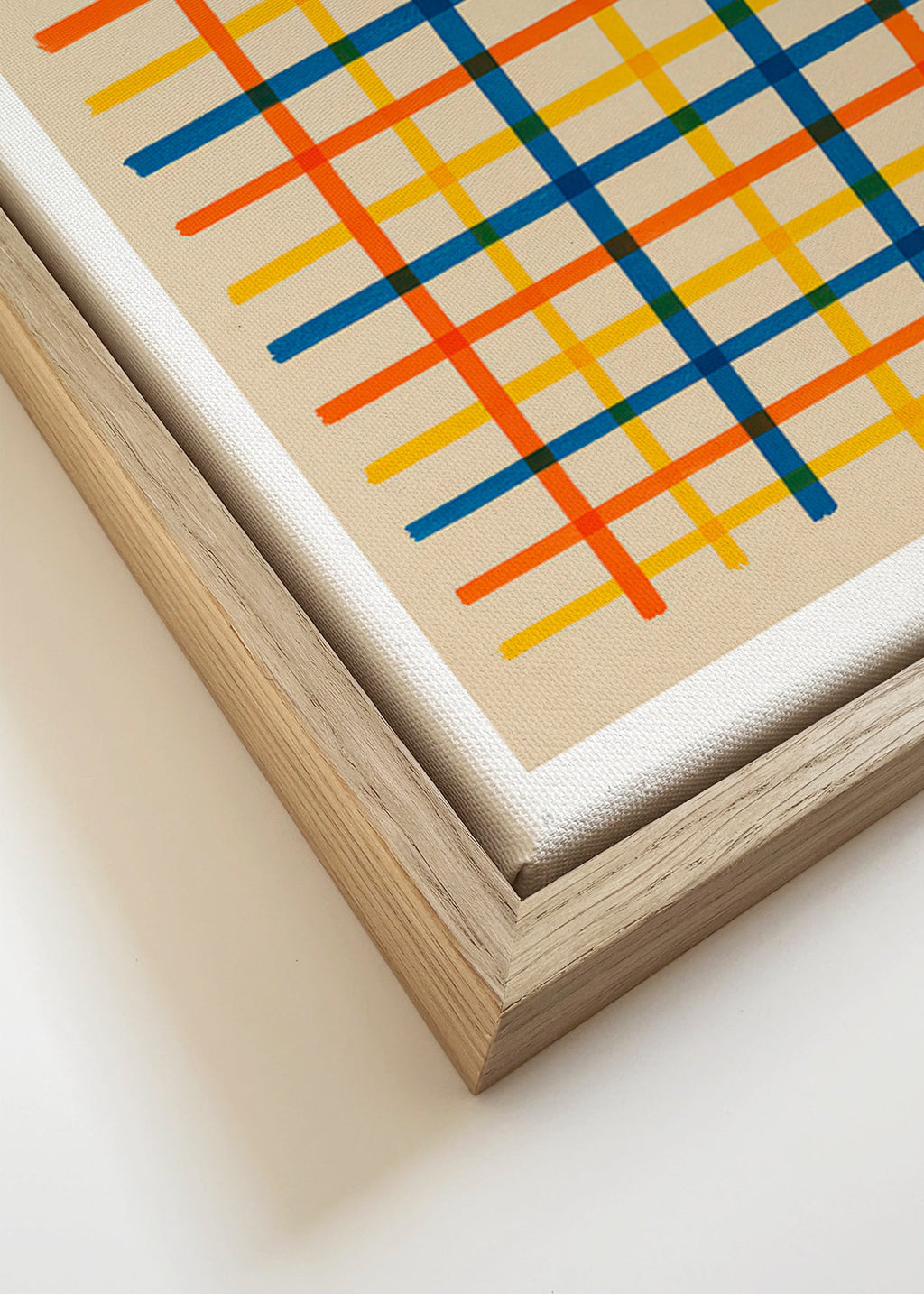 Geometrický obraz barevná mřížka – Canvas detail