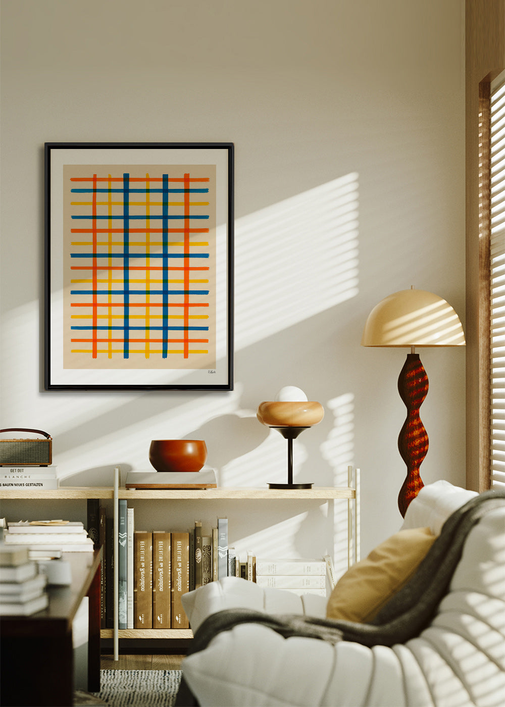 Geometrický obraz barevná mřížka – Canvas1