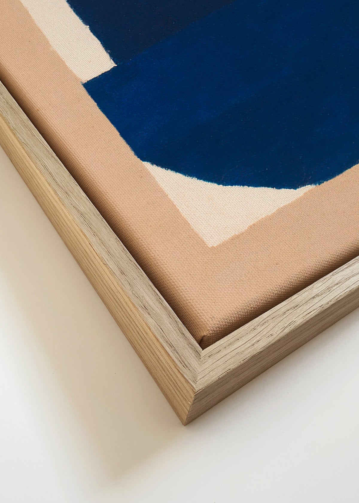 Geometrický obraz modrý a béžový – Canvas detail